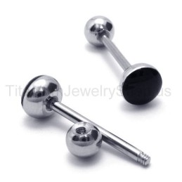 Silver Slim Titanium Earrings