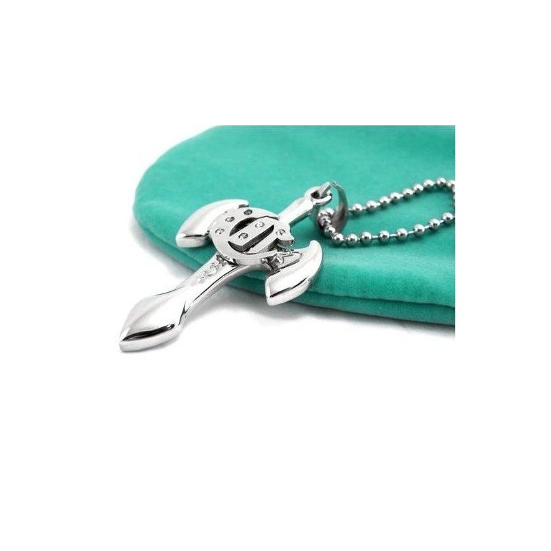 Men's Pure Titanium Pendants Necklace Sword Cross