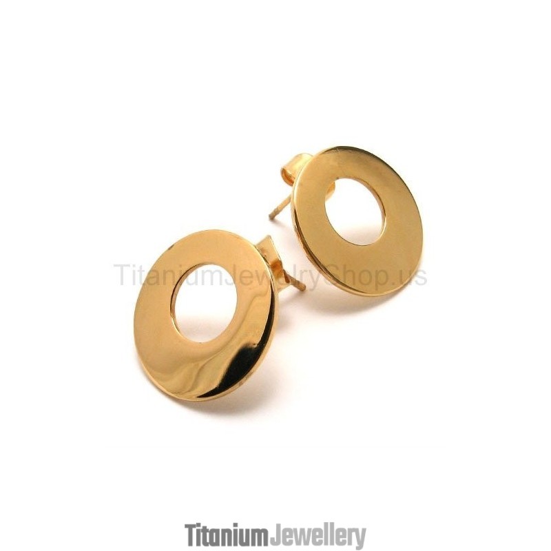 Gold Loop Titanium Earrings Gold Loop Titanium Earrings
