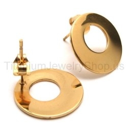 Gold Loop Titanium Earrings