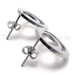 Silver Two-Loop Titanium Earrings