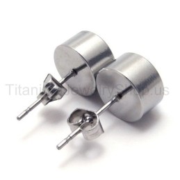 Silver Tank Titanium Blue Diamond Earrings