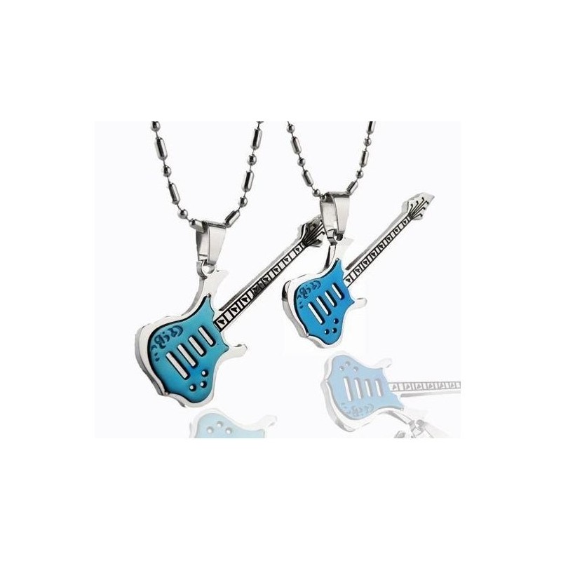 1 Pair Pure Titanium Couples Necklace Pendants Guitar