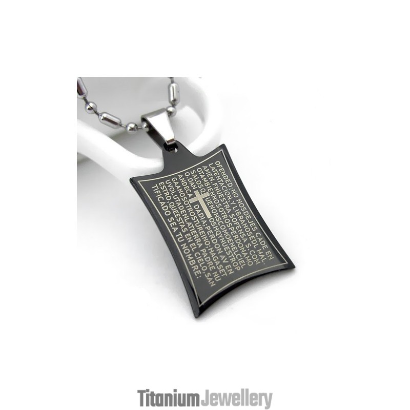 Pure Titanium Pendants Necklace Scripture Prayer Cross Pure Titanium Pendants Necklace Scripture Prayer Cross