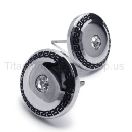 Titanium Inlayed Diamond Earrings