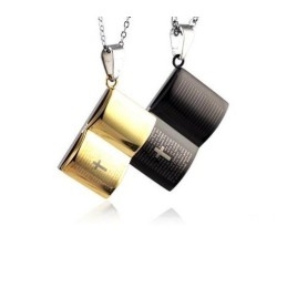 Pure Titanium Lover Couples Necklace Scripture Prayer