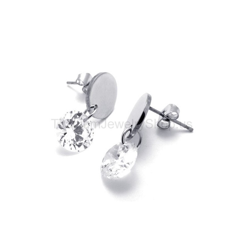 With Diamond Titanium Earrings With Diamond Titanium Earrings