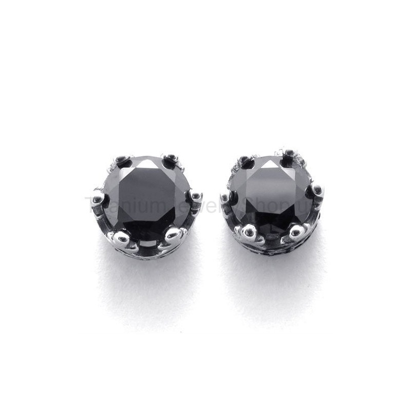 Retro Crown Titanium Earrings Retro Crown Titanium Earrings