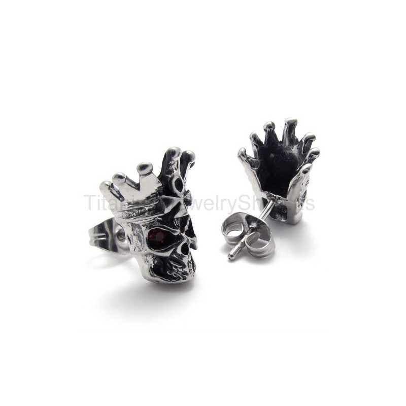Red Eyes Skull Titanium Earrings Red Eyes Skull Titanium Earrings