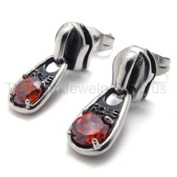 Red Diamond Retro Titanium Earrings