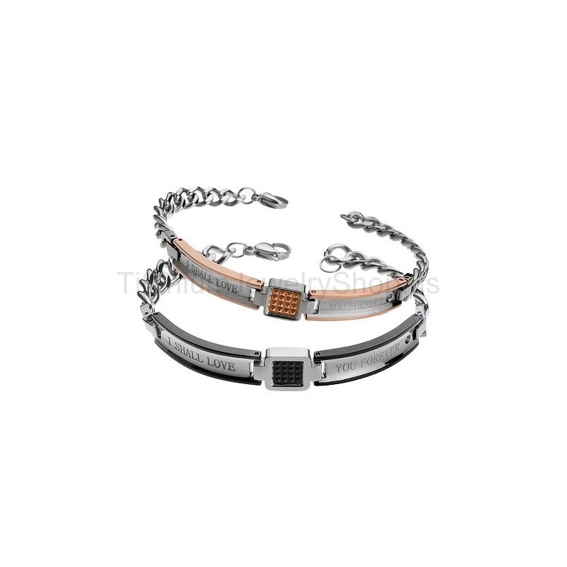 I Shall Love You Forever Titanium Lovers Bracelets I Shall Love You Forever Titanium Lovers Bracelets