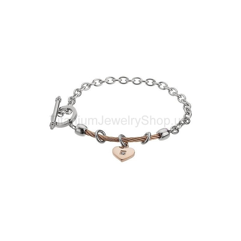 Sweetheart Cable Titanium Bracelet