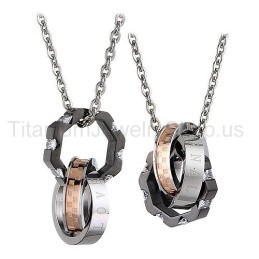Three Circles Titanium Lovers Pendants