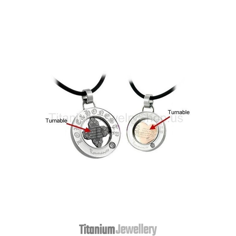 Turnable Titanium Lovers Pendants Turnable Titanium Lovers Pendants