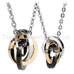 Three Circles Titanium Lovers Pendants