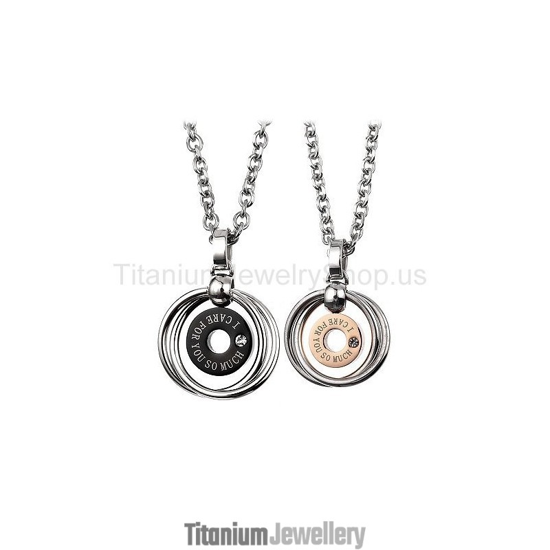 I Care For You So Much Titanium Lovers Pendants I Care For You So Much Titanium Lovers Pendants