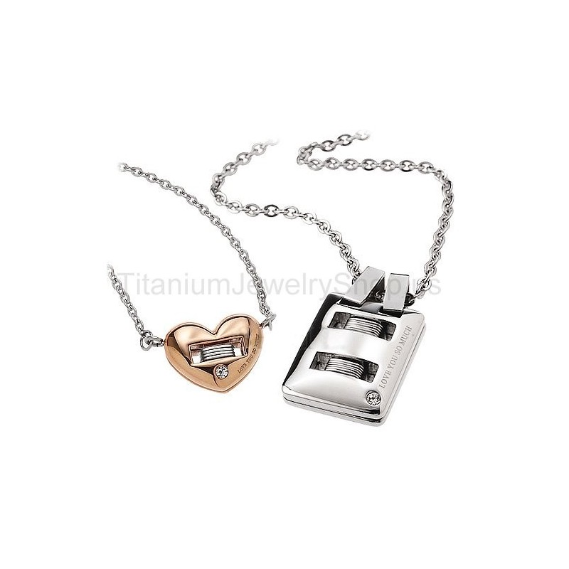 Love You So Much Titanium Lovers Pendants