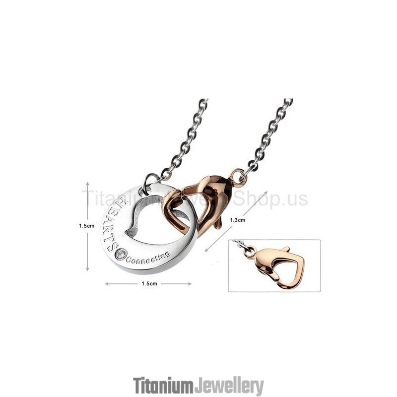 Hearts Connecting Titanium Lovers Pendants Hearts Connecting Titanium Lovers Pendants
