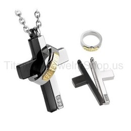 Love Forever Two Layers Titanium Lovers Pendants