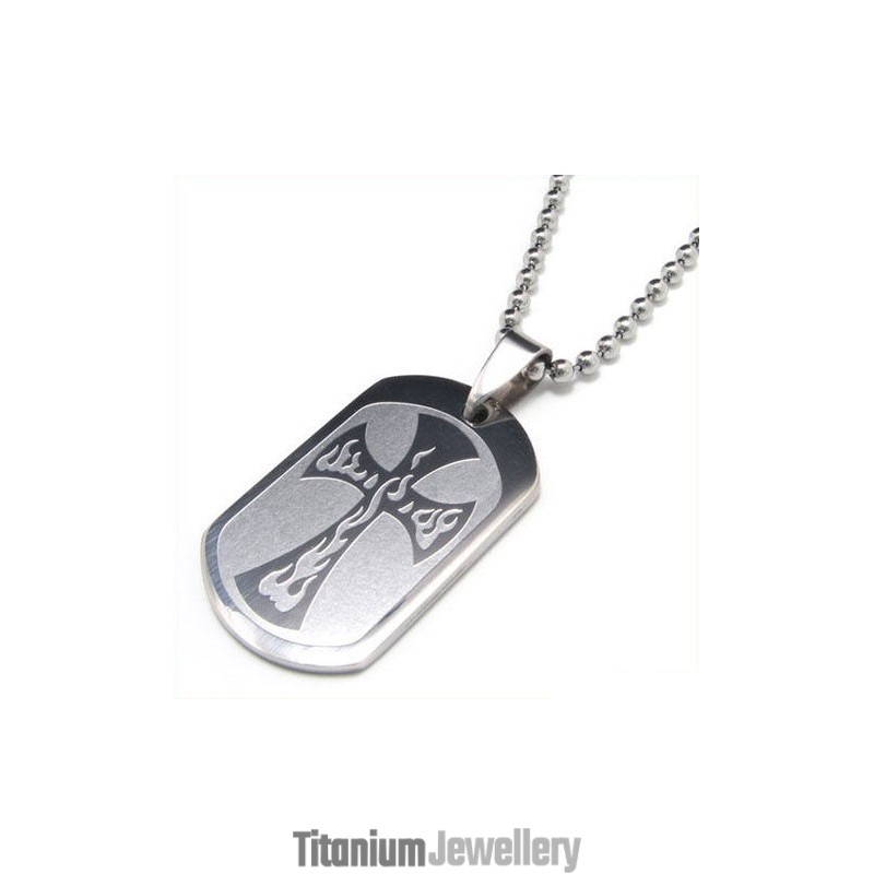 Cool Man Cross Pure Titanium Necklace Pendant Cool Man Cross Pure Titanium Necklace Pendant