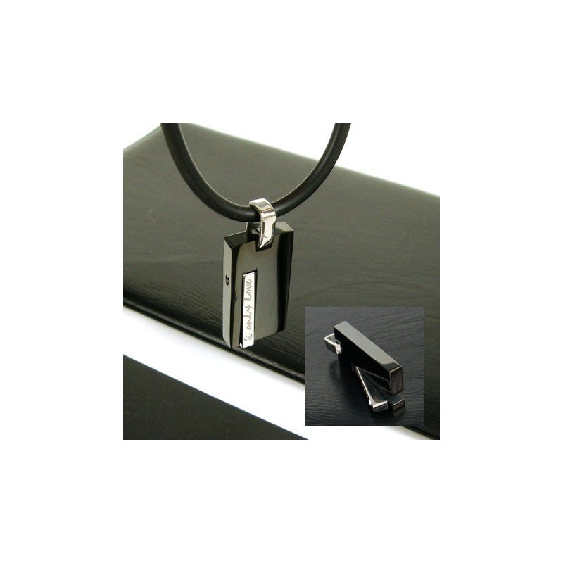 Man 'Only Love' Gemstone-Pure Titanium Necklace Pendant