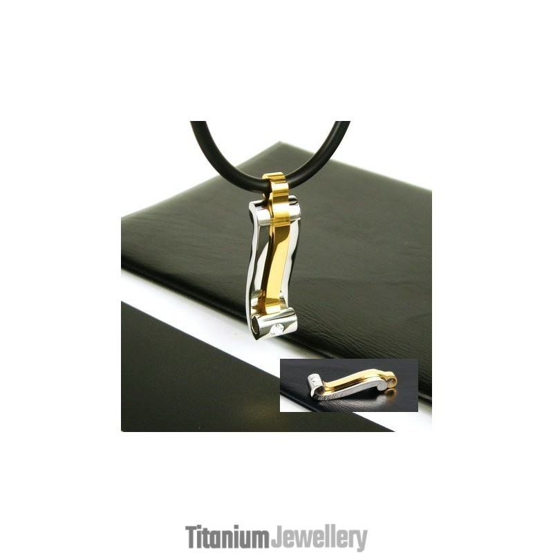 Cool Man Strip Gemstone Titanium Steel Necklace Pendant Cool Man Strip Gemstone Titanium Steel Necklace Pendant
