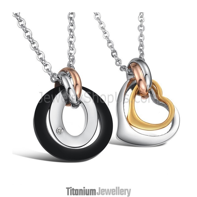 Titanium Rings And Sweetheart Lovers Pendants With Rhinestone And Free Chains C606 Titanium Rings And Sweetheart Lovers Pendants With Rhinestone And Free Chains C606