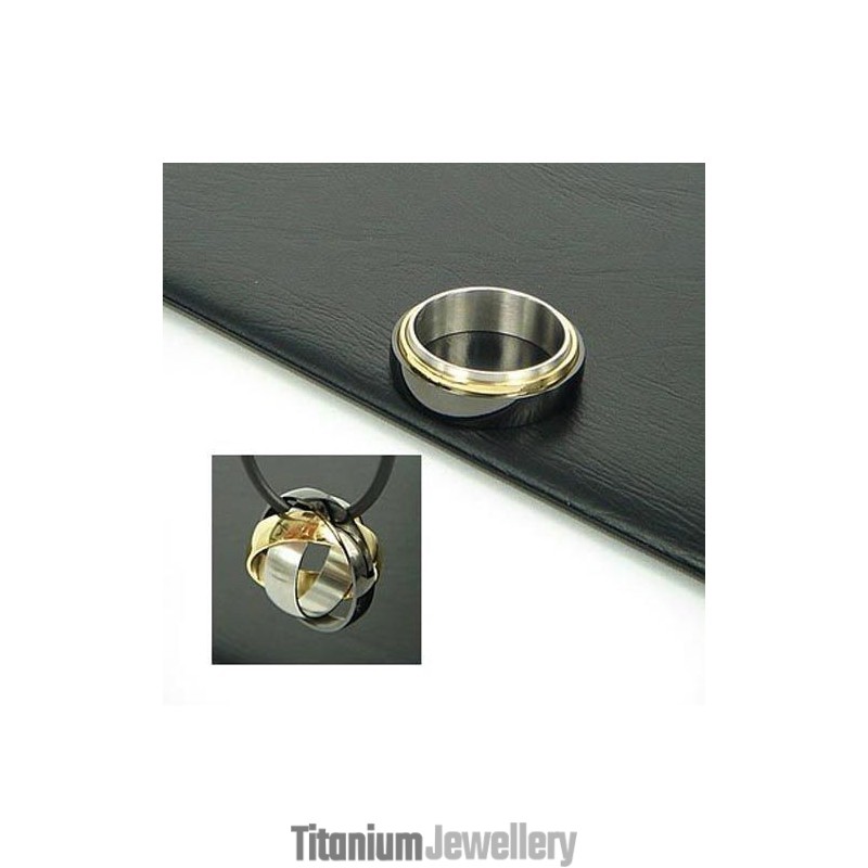 3 Hoop And 3 Color Pure Titanium Necklace Pendant Free Chain 3 Hoop And 3 Color Pure Titanium Necklace Pendant Free Chain
