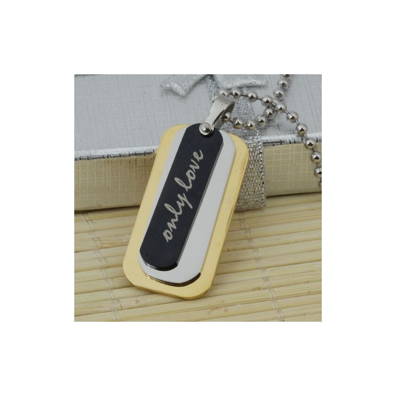 Man 3 Layer Pure Titanium Pendant Necklace Gift Free Chain Man 3 Layer Pure Titanium Pendant Necklace Gift Free Chain