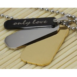 Man 3 Layer Pure Titanium Pendant Necklace Gift Free Chain