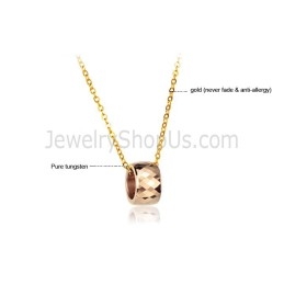 Rose-Gold Tungsten Intricate Multifaceted Design Pendant Gx735