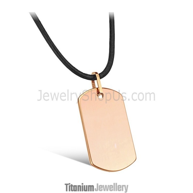 Rose Gold Tungsten Tag Pendant C633