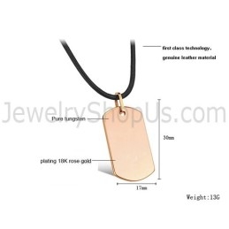 Rose Gold Tungsten Tag Pendant C633