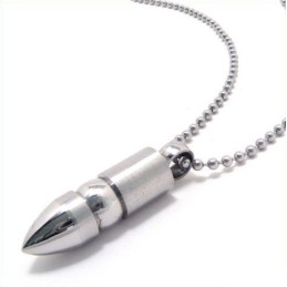 Noble Man Solid Bullet Pure Titanium Necklace Pendant
