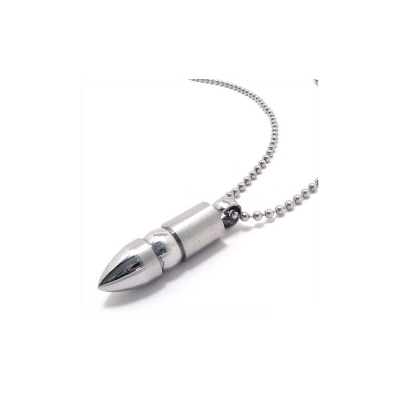 Noble Man Solid Bullet Pure Titanium Necklace Pendant Noble Man Solid Bullet Pure Titanium Necklace Pendant