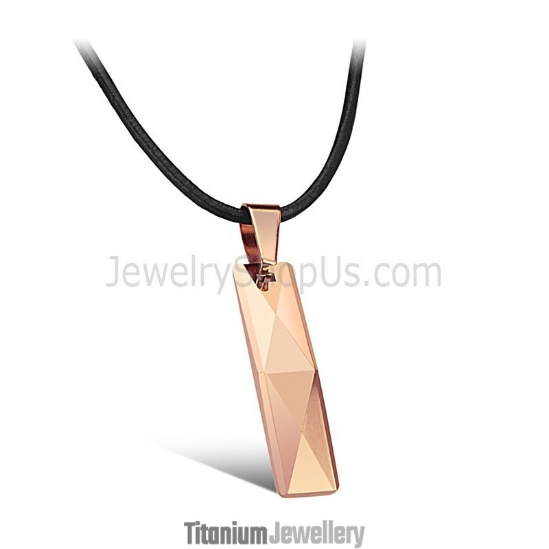 Tungsten Rose Gold Intricate Multifaceted Design Pendant C629