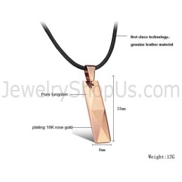 Tungsten Rose Gold Intricate Multifaceted Design Pendant C629