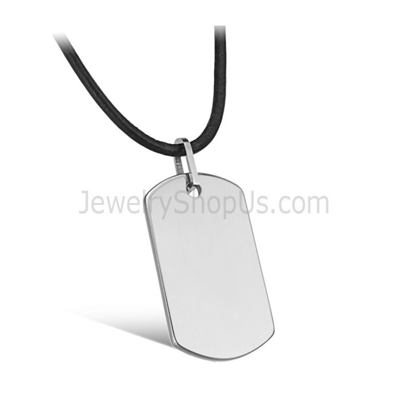 Silver Tungsten Tag Pendant C633 Silver Tungsten Tag Pendant C633