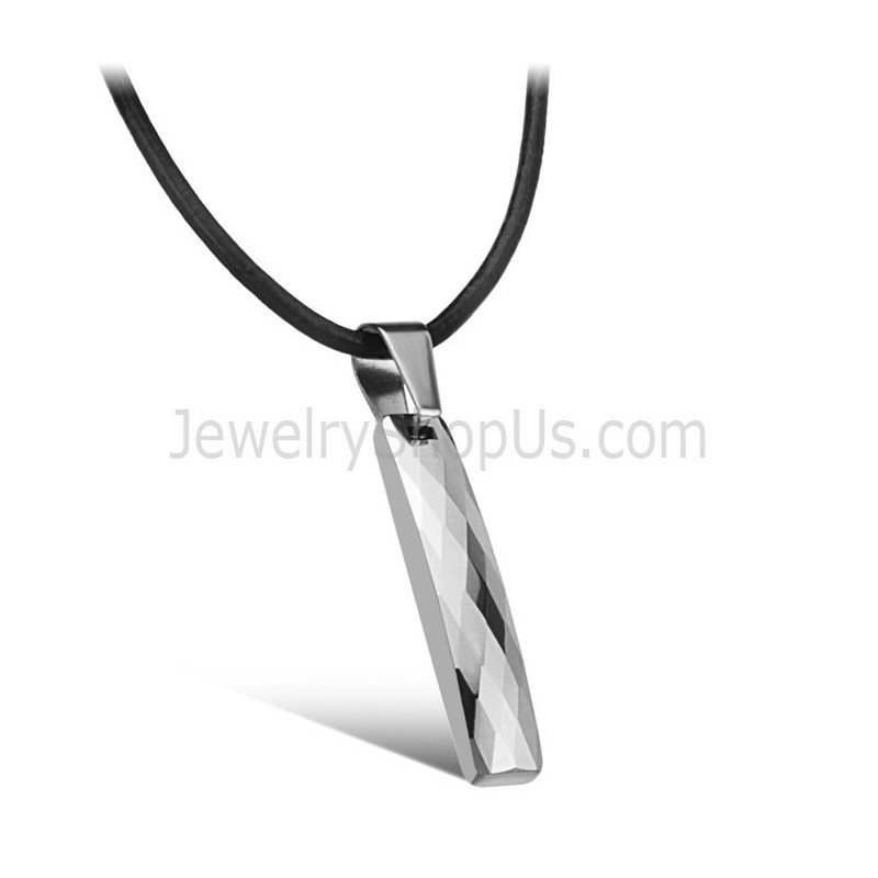 Rectangle Tungsten High Polish Men's Pendant C631
