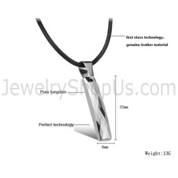 Rectangle Tungsten High Polish Men's Pendant C631