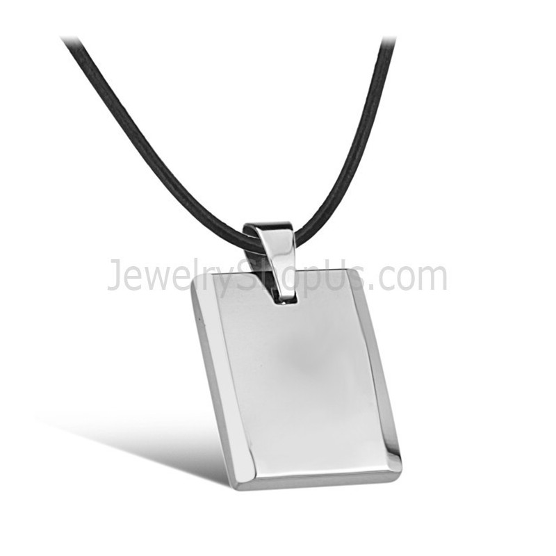 Square Tungsten High Polish Pendant C635