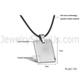 Square Tungsten High Polish Pendant C635