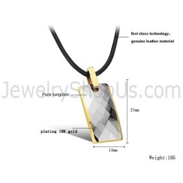 Tungsten Intricate Multifaceted Design Pendant With Plating 18K Gold C632