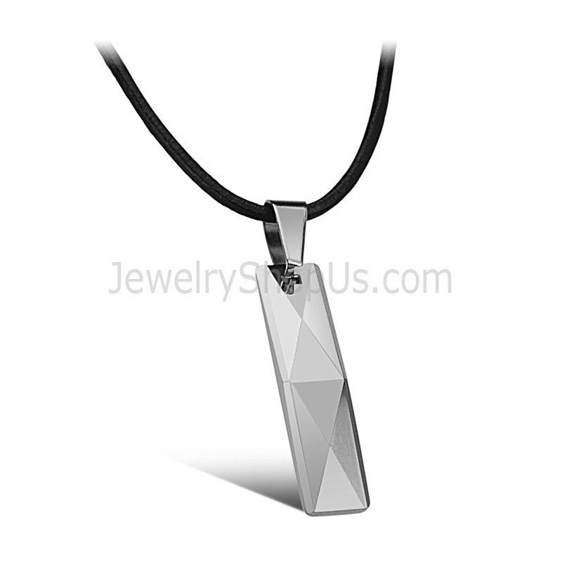 Tungsten Silver Intricate Multifaceted Design Pendant C629