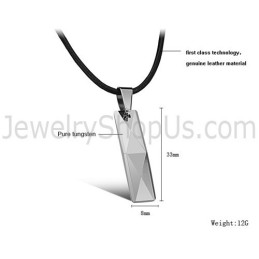 Tungsten Silver Intricate Multifaceted Design Pendant C629