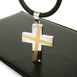 Cool Man Cross Gemstone-Pure Titanium Pendant