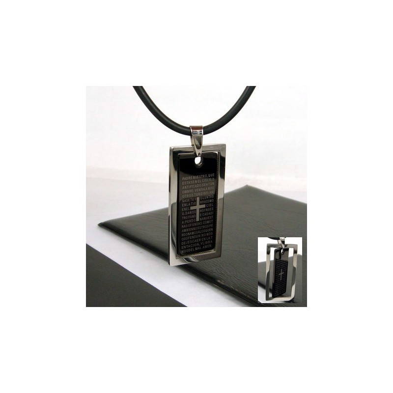 Unique Man Black Cross Bible Pure Titanium Pendant