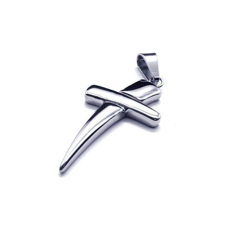 Cool Man Cross Pure Titanium Cross Pendant Necklace