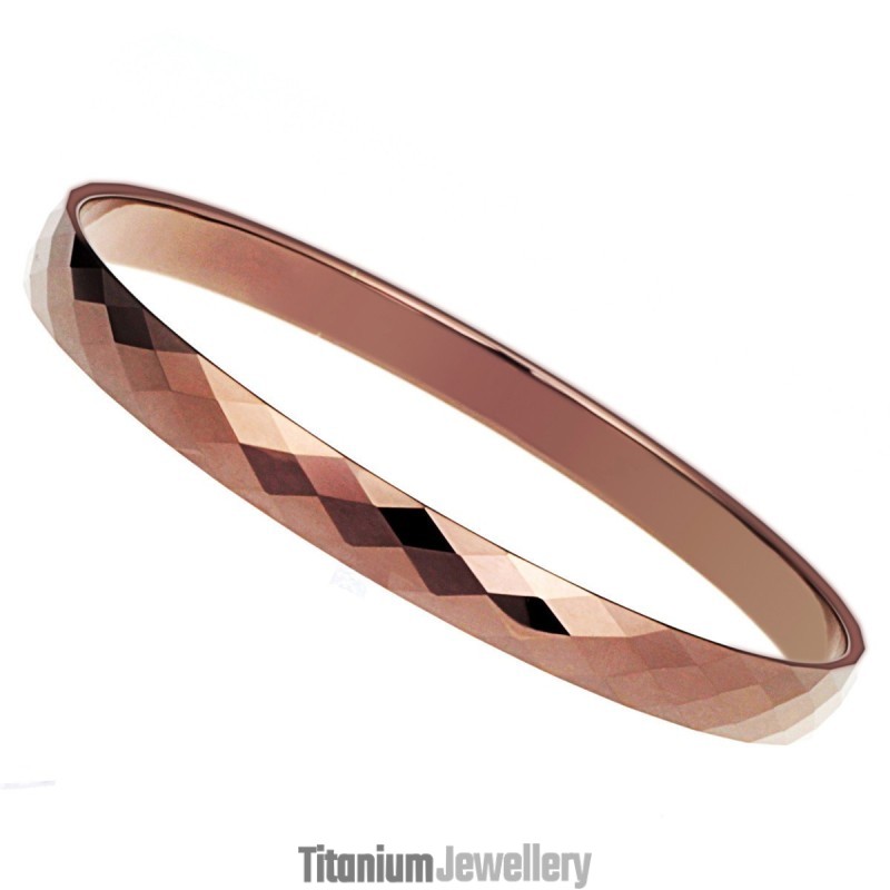 Tungsten High Polish Rose Gold Bracelet Couple Bangles C889