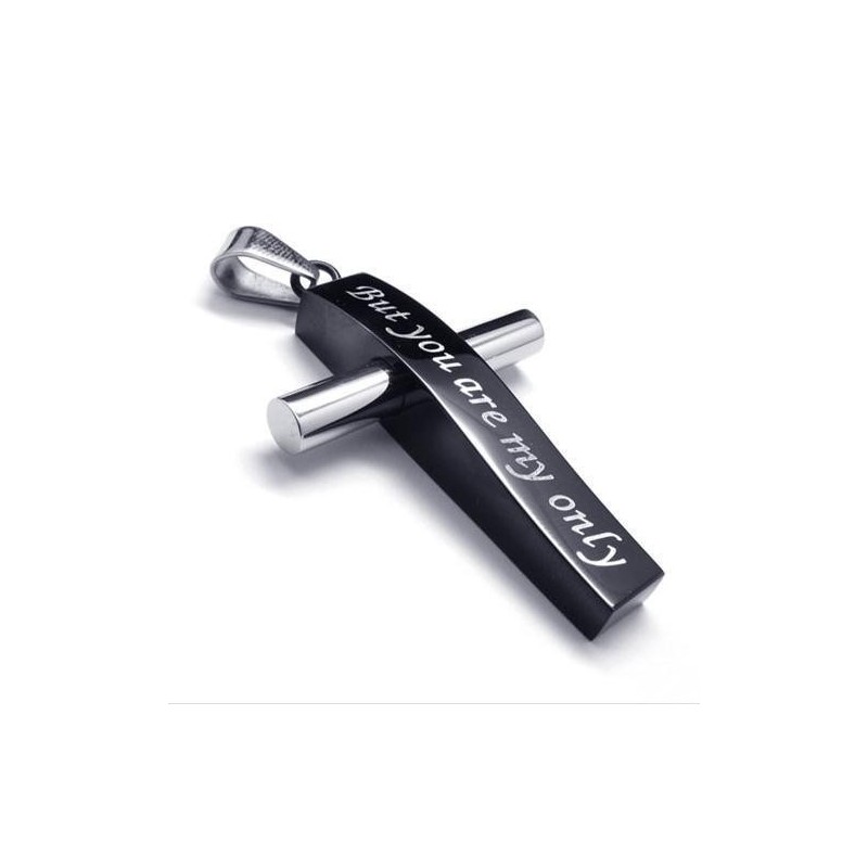 Man'S Titanium Steel Cross Pendant Necklace Man'S Titanium Steel Cross Pendant Necklace